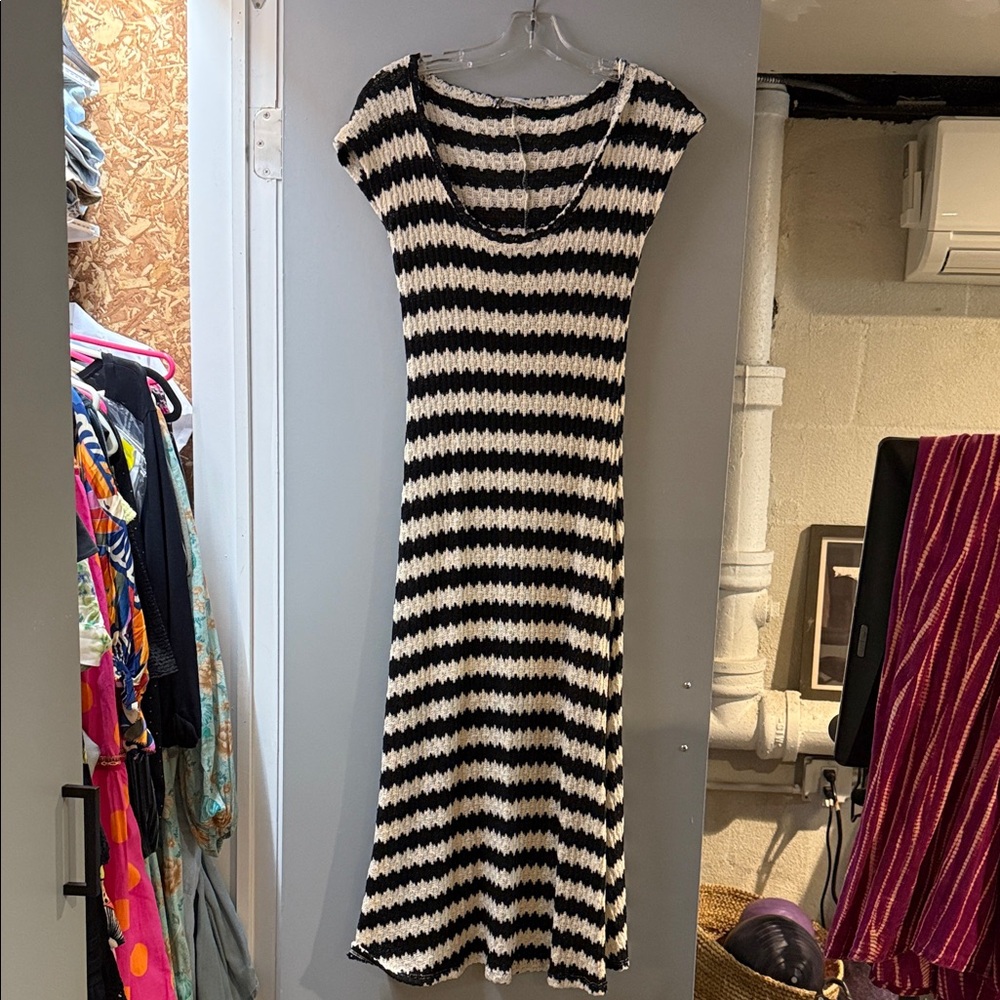 Zara Striped Black and White Knit Dress